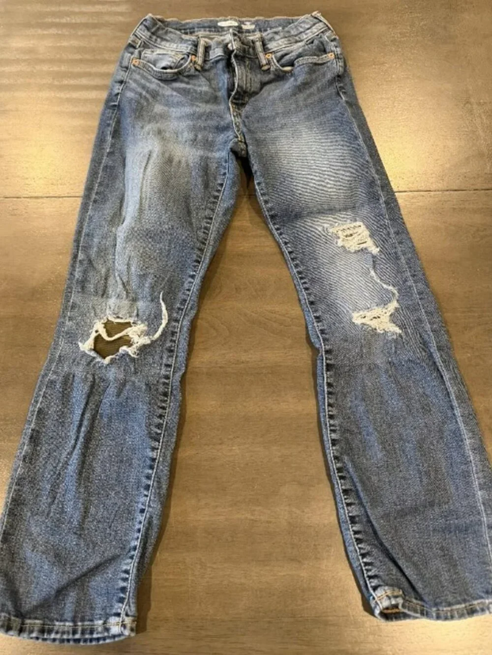 Old Navy Boys Karate Slim Built-In Flex Distressed Jeans Blue Size 10